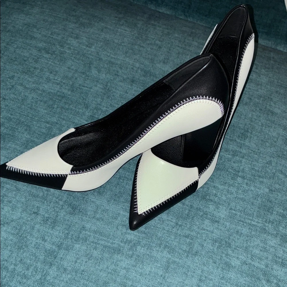 Elegant Black and White Women's Heels EU Sz 39 US Sz 8 nwot - Picture 2 of 7
